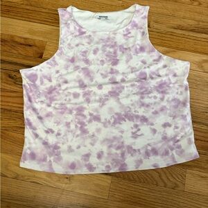 Express Purple and White Tie-Dye Tank Top